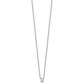 14k White Gold 1/4 carat Lab Grown Diamond VS+ F+ Radiant Complete 18 inch Four Prong Pendant Necklace